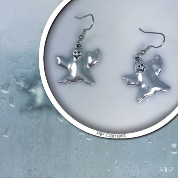 Pewter Ghost Earrings - Picture 1 of 1